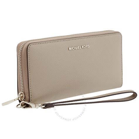 Michael Kors Dark Nude Money Pieces Truffle Continental Wristlet